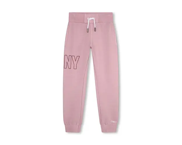 Dkny pantaloni de trening din bumbac pentru copii culoarea violet, cu imprimeu