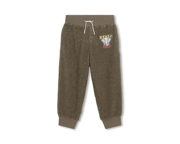 Kenzo Kids pantaloni de trening pentru copii culoarea verde, cu imprimeu