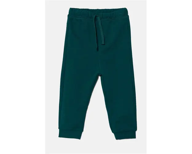 United Colors of Benetton pantaloni de trening din bumbac pentru copii culoarea verde, melanj