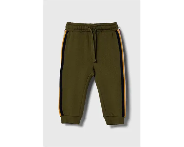 United Colors of Benetton pantaloni de trening din bumbac pentru copii culoarea verde, modelator