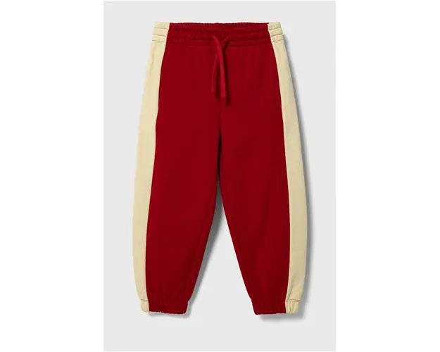 United Colors of Benetton pantaloni de trening din bumbac pentru copii culoarea rosu, modelator