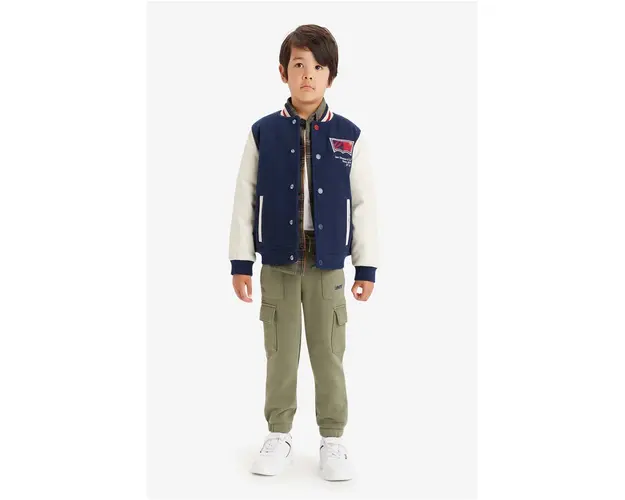 Levi's pantaloni copii culoarea verde, neted