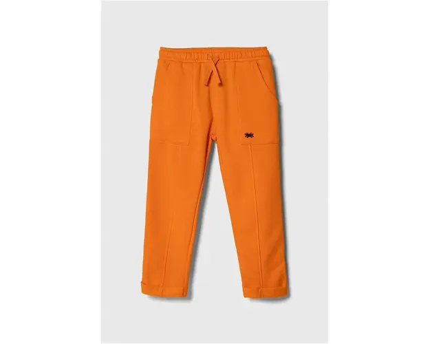 United Colors of Benetton pantaloni de trening pentru copii culoarea portocaliu, neted