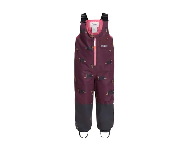 Jack Wolfskin pantaloni pentru sporturi de iarna pentru copii GLEEL 2L INS PRINT BIB culoarea bordo