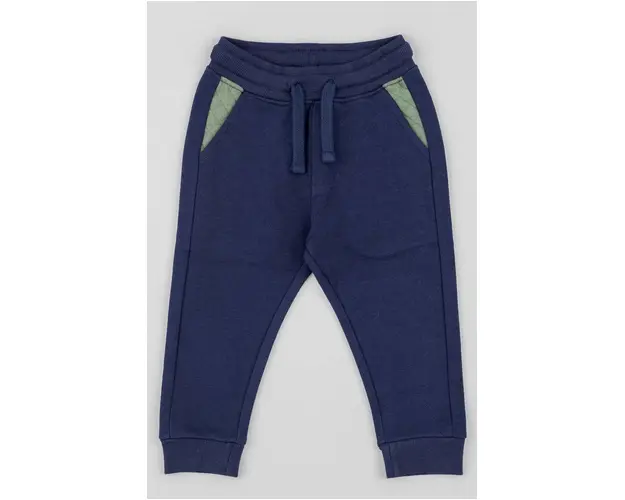 zippy pantaloni de trening din bumbac pentru bebelusi culoarea albastru marin, neted