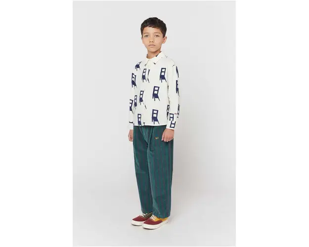 Bobo Choses pantaloni copii culoarea verde, modelator
