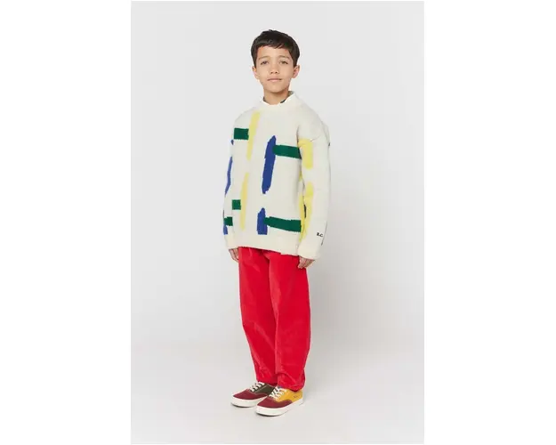 Bobo Choses pantaloni de trening pentru copii culoarea rosu, neted