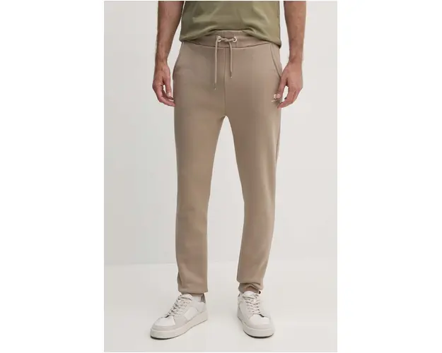 Alpha Industries pantaloni de trening culoarea bej, neted
