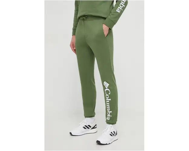Columbia pantaloni de trening Trek culoarea verde, cu imprimeu 1957944