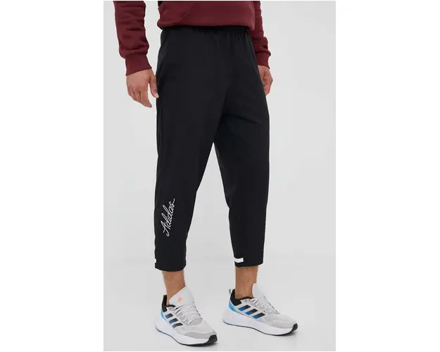 adidas pantaloni de trening culoarea negru, neted