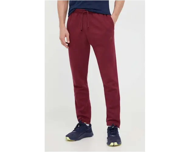 adidas pantaloni de trening culoarea bordo, neted