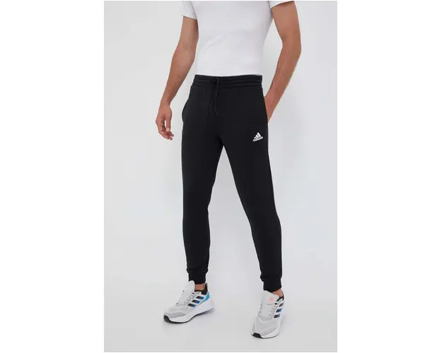 adidas pantaloni de trening culoarea negru, neted