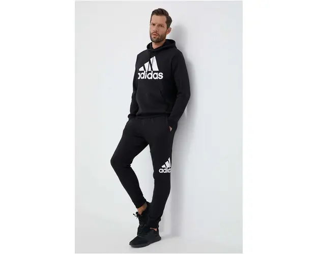 adidas pantaloni de trening culoarea negru, cu imprimeu