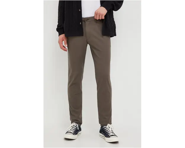 Drykorn pantaloni barbati, culoarea verde, cu fason chinos