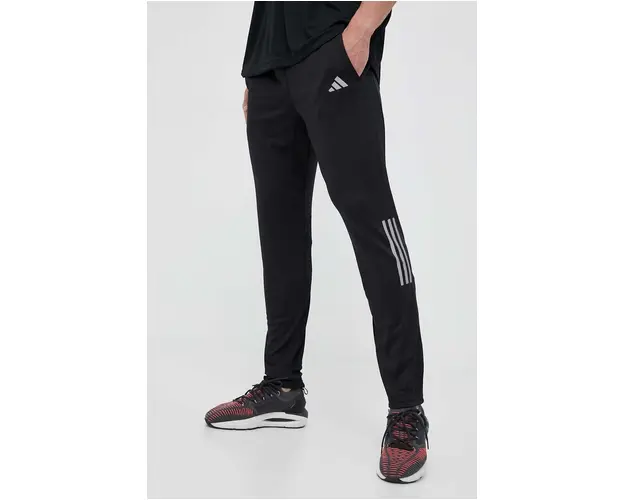 adidas Performance pantaloni de alergare Own the Run culoarea negru, cu imprimeu HN0806