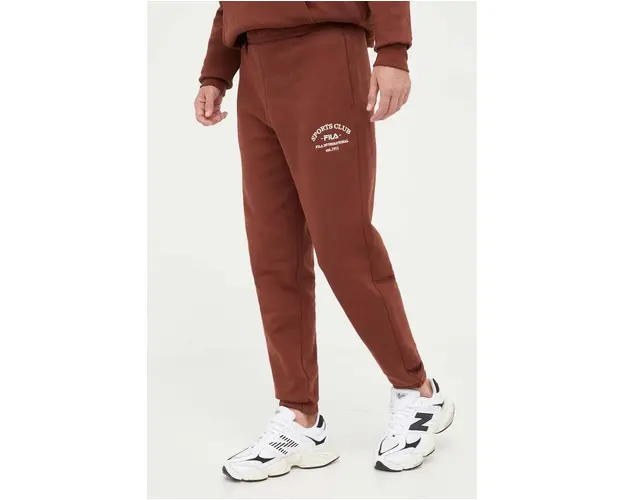 Fila pantaloni de trening culoarea maro, neted