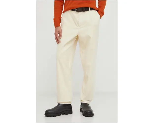 Les Deux pantaloni barbati, culoarea bej, drept
