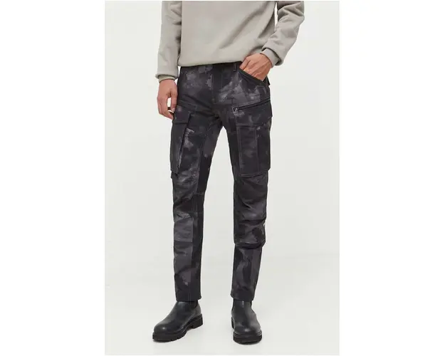 G-Star Raw pantaloni de bumbac culoarea gri, mulata