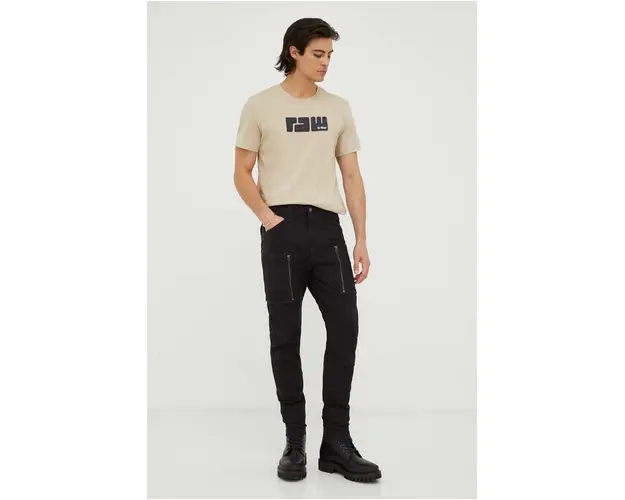G-Star Raw pantaloni barbati, culoarea negru, drept
