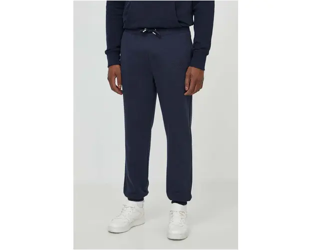 Gant pantaloni de trening din bumbac culoarea albastru marin, neted