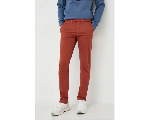 Pepe Jeans pantaloni James barbati, culoarea rosu, mulata