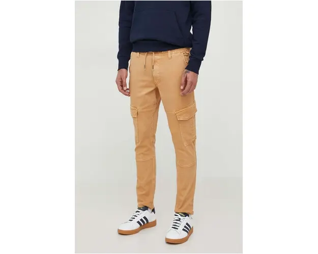 Pepe Jeans pantaloni Jared barbati, culoarea maro, cu fason cargo