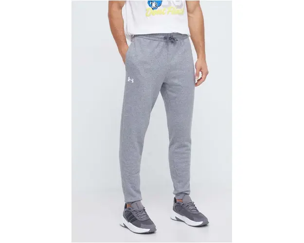 Under Armour pantaloni de trening culoarea gri, neted