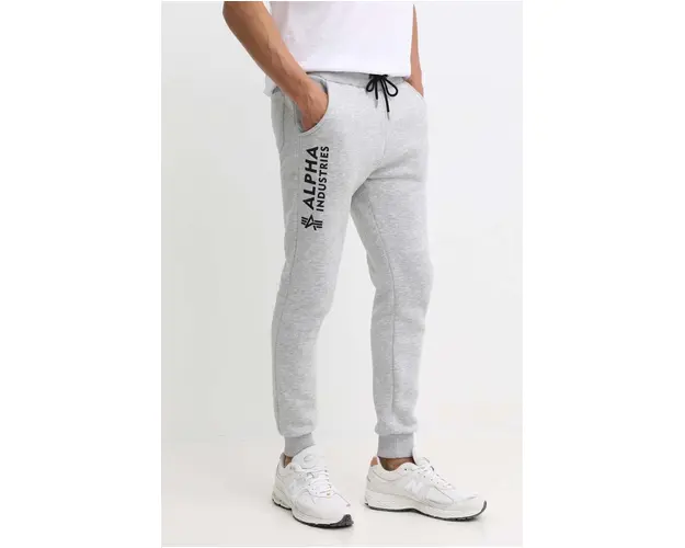 Alpha Industries pantaloni de trening culoarea gri, cu imprimeu