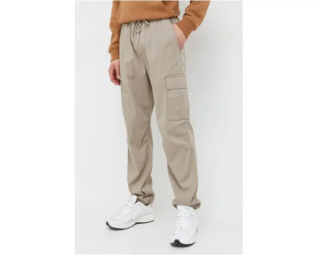 Hollister Co. pantaloni barbati, culoarea bej, cu fason cargo