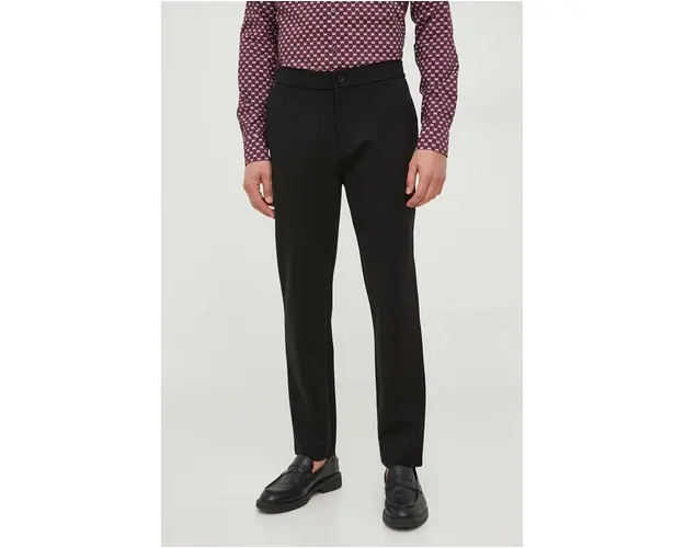 Michael Kors pantaloni din lana culoarea negru, cu fason chinos