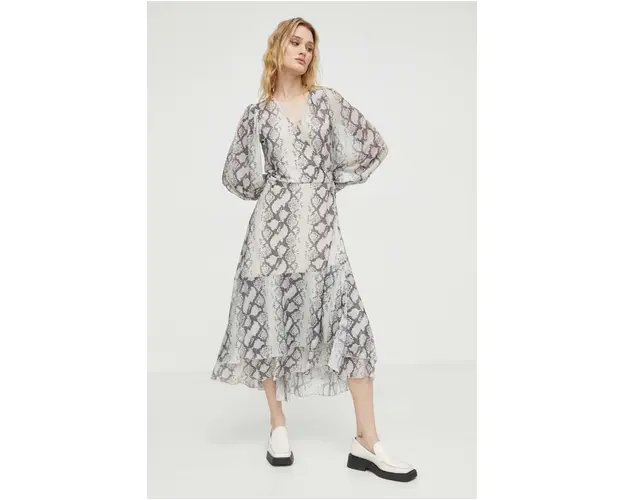 Bruuns Bazaar rochie culoarea maro, midi, evazati