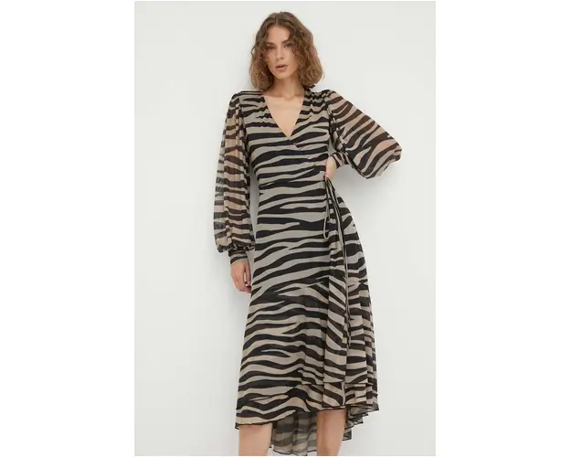 Bruuns Bazaar rochie culoarea maro, midi, evazati