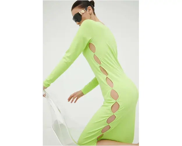 Résumé rochie culoarea verde, maxi, drept