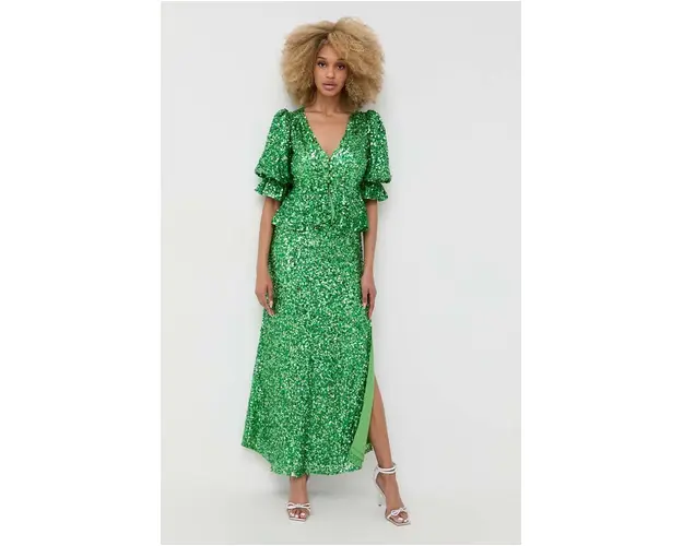 Notes du Nord rochie culoarea verde, maxi, drept