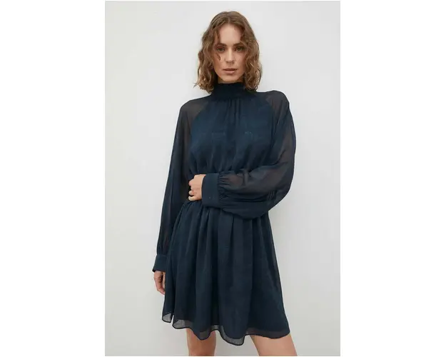 Samsoe Samsoe rochie culoarea bleumarin, mini, evazati