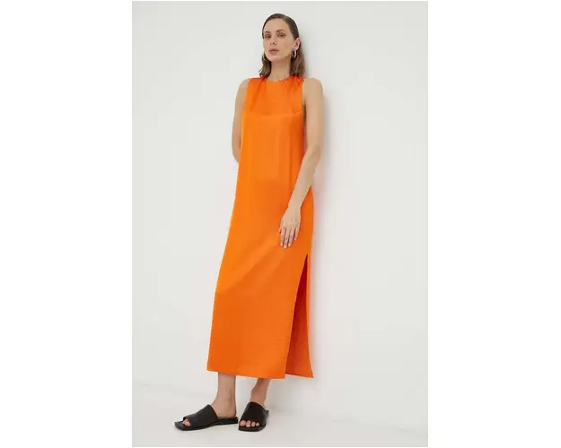 Samsoe Samsoe rochie culoarea portocaliu, maxi, drept