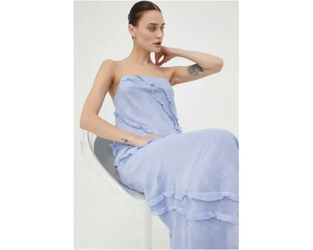 Samsoe Samsoe rochie culoarea violet, maxi, drept