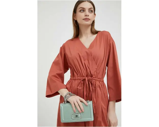 Dkny rochie culoarea portocaliu, midi, evazati