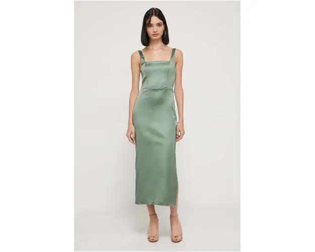 Abercrombie & Fitch rochie culoarea verde, midi, mulata