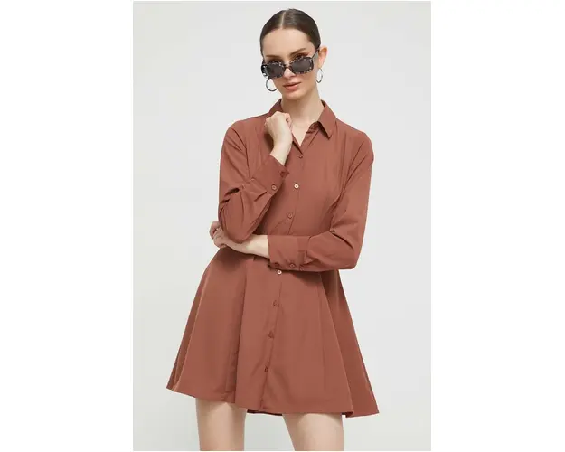 Abercrombie & Fitch rochie culoarea maro, mini, evazati