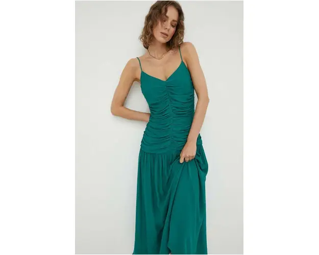Lovechild rochie culoarea verde, midi, evazati