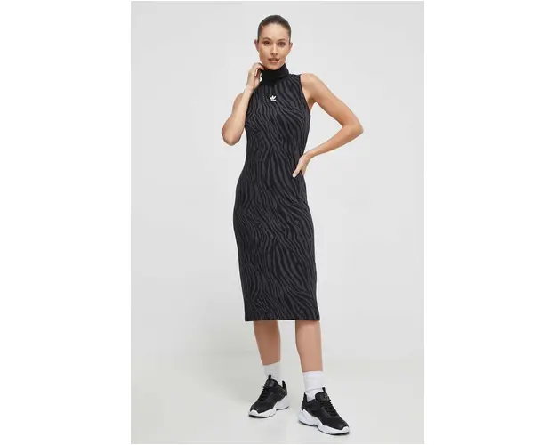adidas Originals rochie culoarea negru, mini, drept