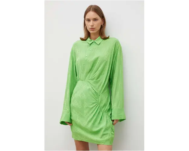 Herskind rochie culoarea verde, mini, drept