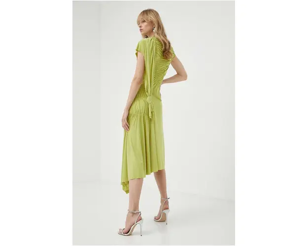 Victoria Beckham rochie culoarea verde, maxi, evazati