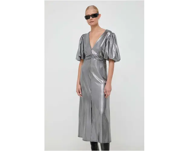 Notes du Nord rochie culoarea argintiu, midi, evazati