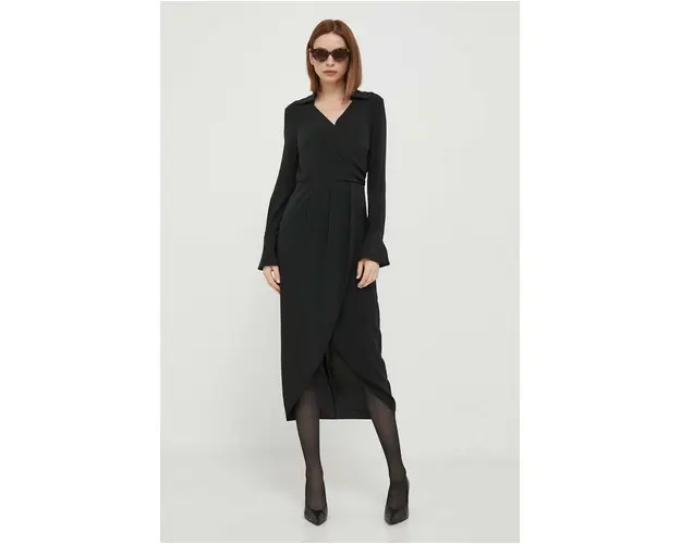 Sisley rochie culoarea negru, maxi, mulata
