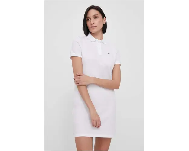 Lacoste rochie din bumbac culoarea albastru marin, mini, drept