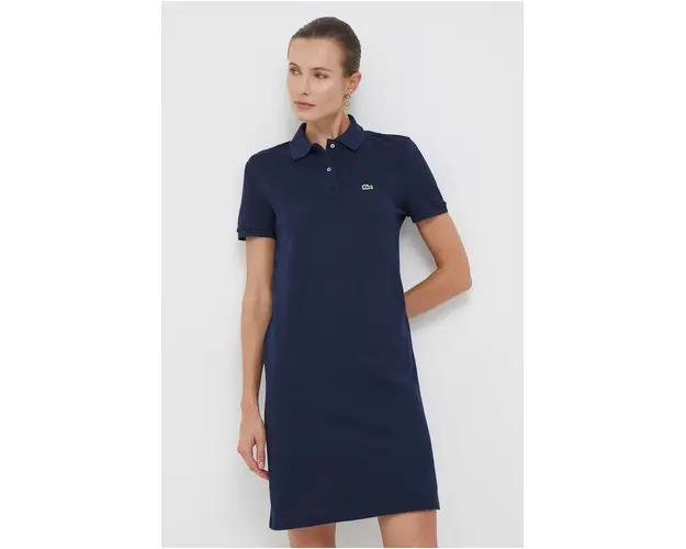 Lacoste rochie din bumbac culoarea albastru marin, mini, drept