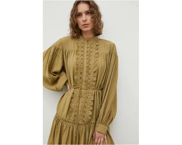 Bruuns Bazaar rochie Rasebay culoarea verde, mini, oversize