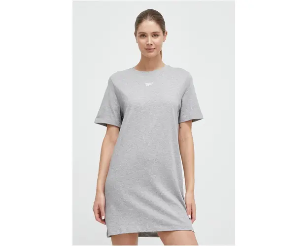 Reebok rochie din bumbac culoarea gri, mini, drept